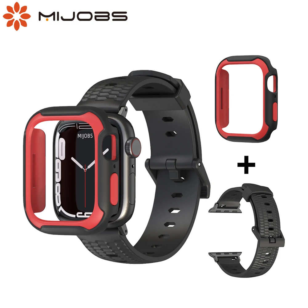 Custodia Con Cinturino Per Apple Watch Series 8 7 6 5 4 Se Bracciale 45Mm 41Mm 44Mm 40Mm Cover Protettiva Per Schermo Per I Watch Accessori