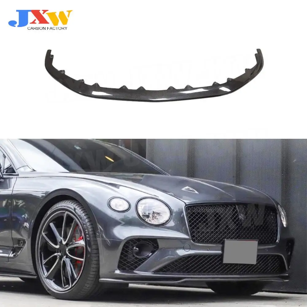 Per Bentley Continental Gt W12 2015-2017 2018-2021 In Fibra Di Carbonio Paraurti Anteriore Lip Splitter Spoiler Body Kit