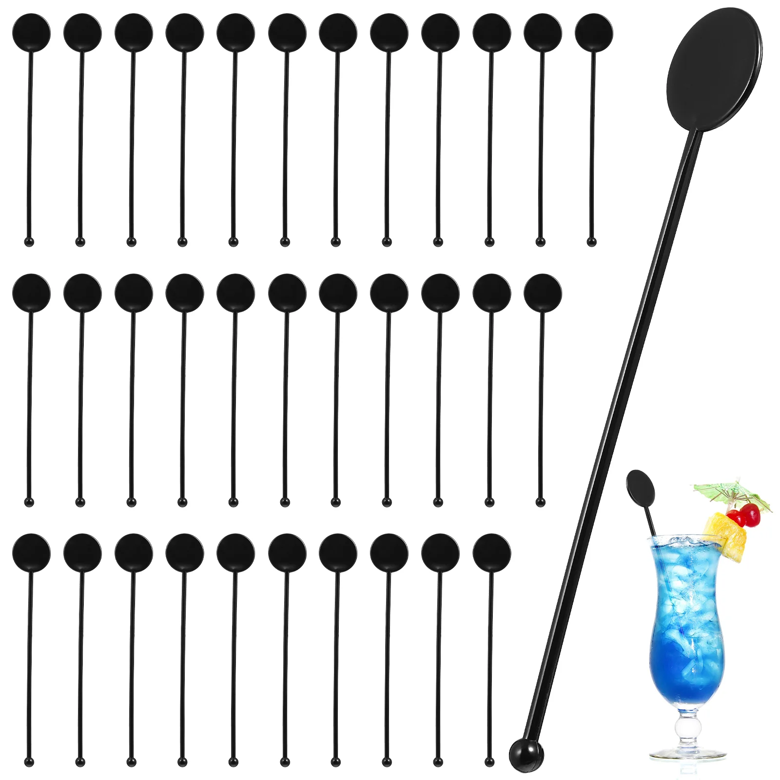 100 Pcs Black Beverage Stick Martini Mixing Agitatore Swizzle Sticks Mixer Coffee Drink Agitatori Cocktail Drink