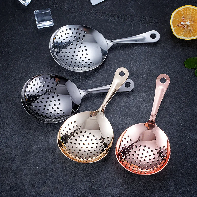 304 In Acciaio Inox Julep Cocktail Strainer Shaker Barman Wine Drink Ice Cube Filter Bicchieri Professionali Accessori Da Bar