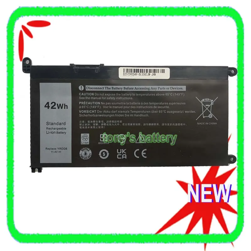Nuova Batteria Yrdd6 Per Dell Inspiron 5482 5480 5485 5491 5591 5593 3583 3493 3582 3593 3793 5584 5493 5585
