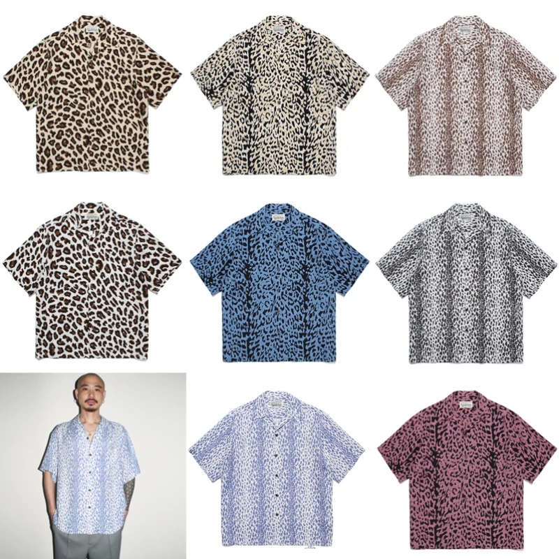 La Più Recente Serie Leopard Spot Print Graphic Wacko Maria Shirt 2023 Summer Men Women Top Version Hawaii Beach Holiday Short Shirt