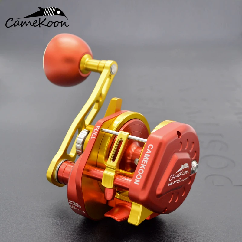 Camekoon Overhead Mulinello Per Acqua Salata Sinistra/Destra Max Drag 35Kg Full Metal Boat Drum Coil 13 + 2 Cuscinetti Pesca A Traina D'Altura
