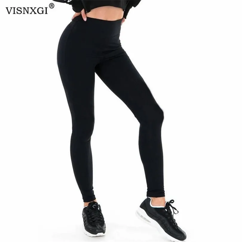 Visnxgi Leggings Casual Donna Leggings Elastici Neri Donna Fitness Sport Palestra Pantaloni Da Palestra A Vita Alta Push Up Spandex Legging 2022
