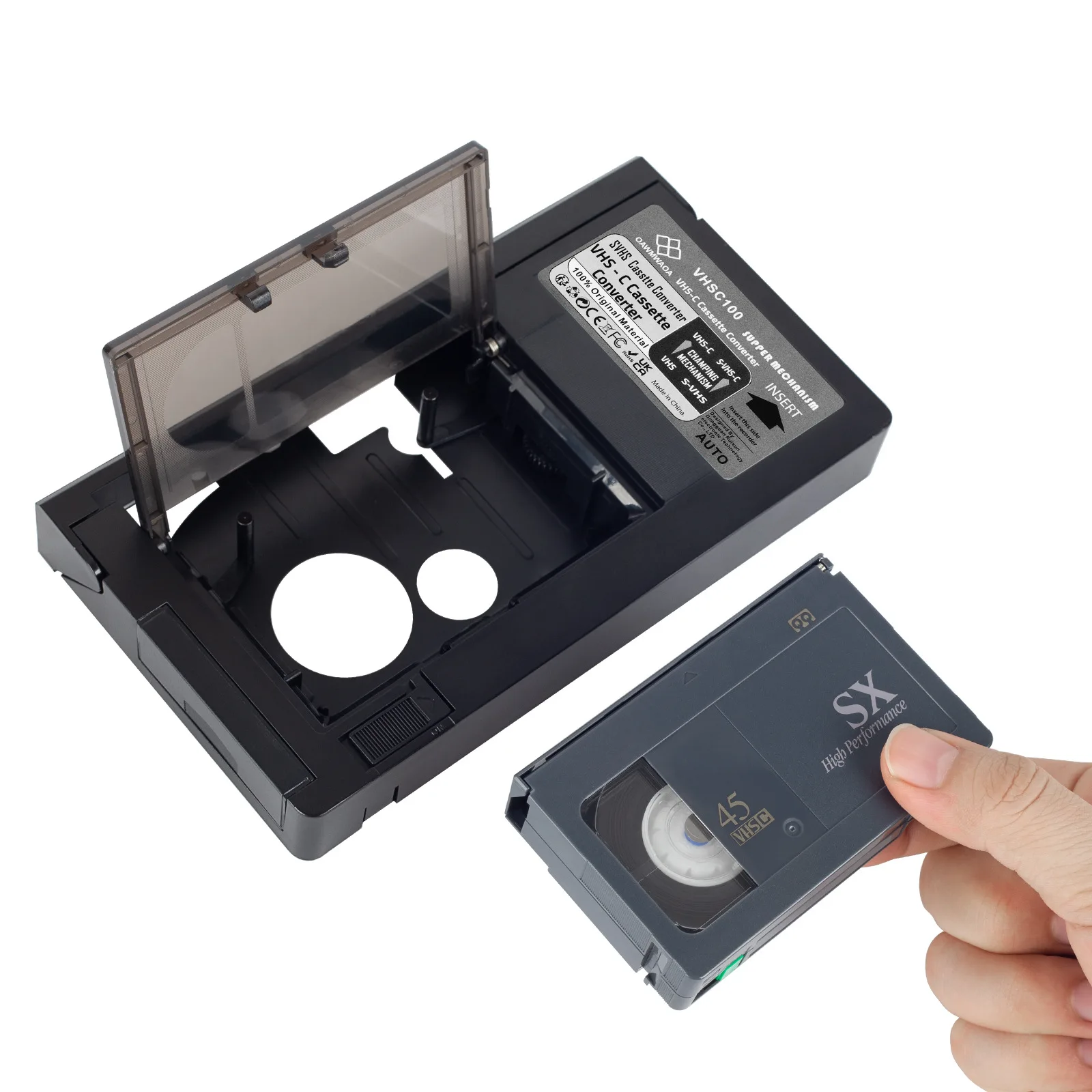 Per Adattatore A Cassetta Vhs-C Per Videocamere Svhs Vhs-C Adattatore A Cassetta Motorizzato Sigillato Rca Compatibile Per Minidv/Hi8
