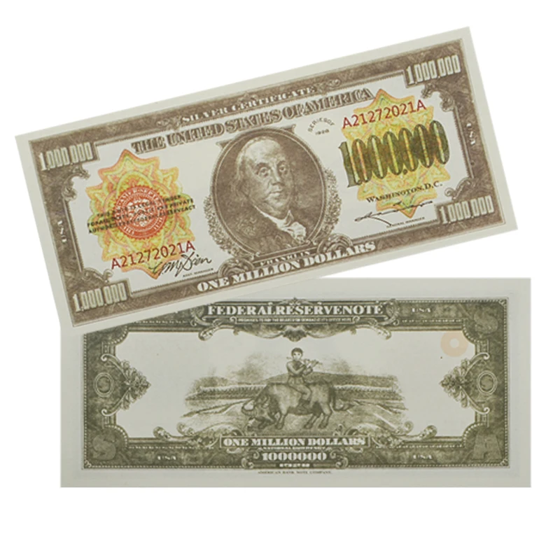 Classico 1928 Us One Million Dollars Paper Money Benjamin Franklin Banconote Buffalo Boy Collectibles Business Antique Gits