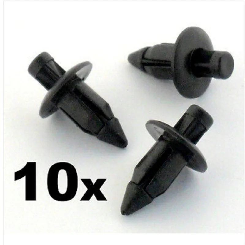 10X Per Clip Plastique 6Mm Rivetto Versare Moto Velo Quad Baguette Pare Choc Carenage