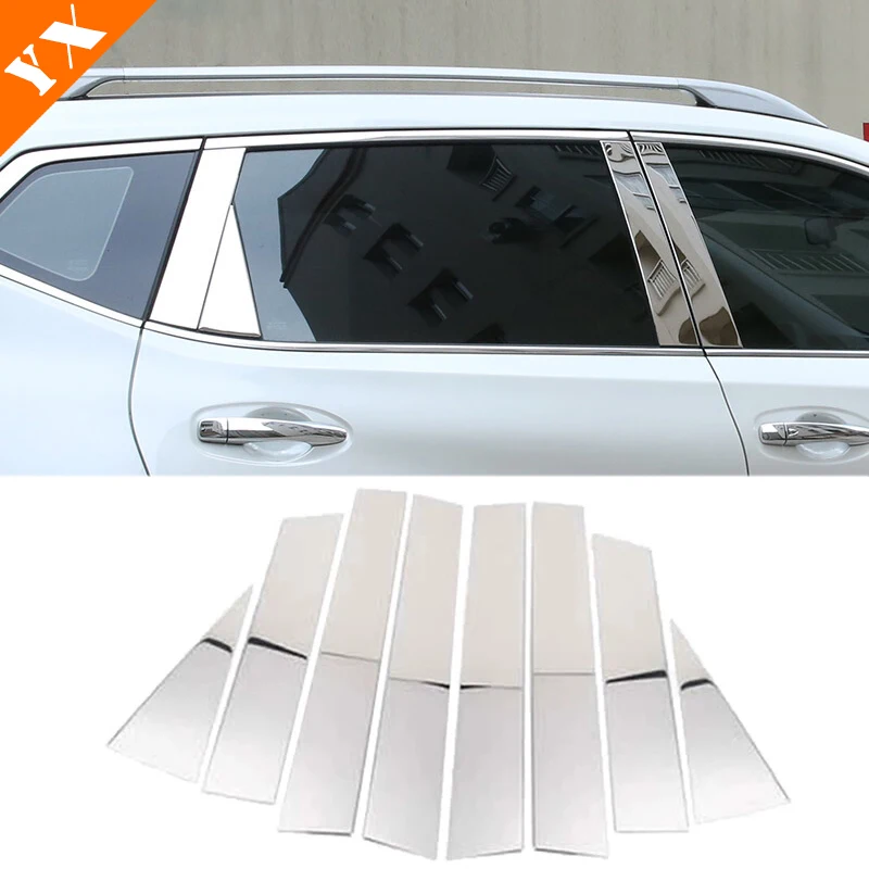 Specchio Inossidabile 2014 2015 2016 17 2018 Per Nissan Xtrail X-Trail T32 Rogue Car Window Glass Lift Center Pillar Post Cover Trim