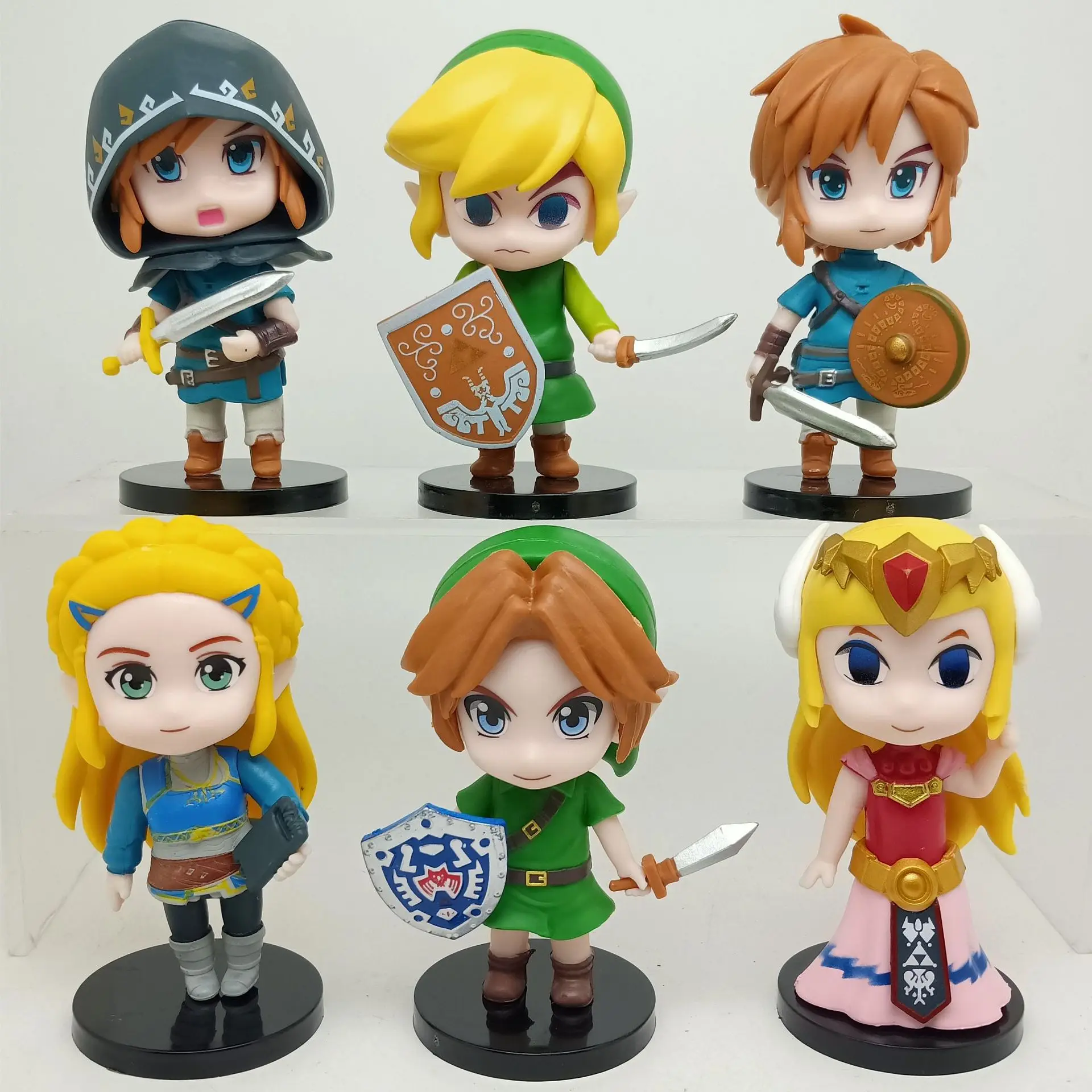 6 Pz/Set Gioco The Legend Of Zelda Q Versione Decorazione 10Cm Link Princess Zelda Anime Figure Ornaments Gk Model Collection Dolls