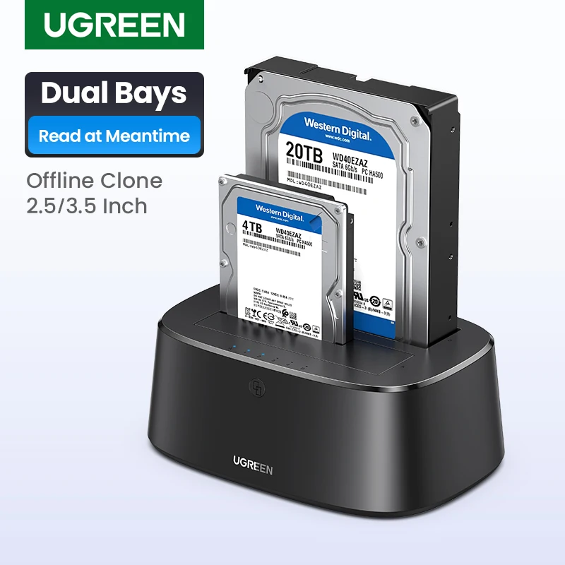 Ugreen Hdd Docking Station Sata A Usb 3.0 Adattatore Per 2.5 3.5 Ssd Disk Case Hdd Box Dock Hard Drive Enclosure Docking Station