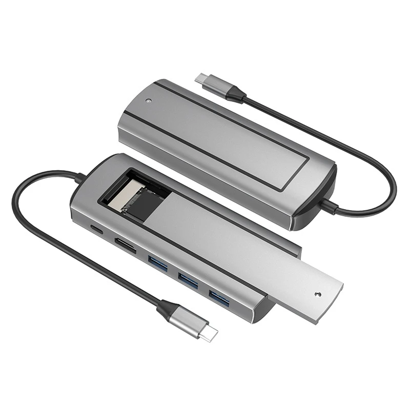 6-In-1 Docking Station Sata + Nvme A Doppio Protocollo Type-C Docking Station M.2 Hard Disk Enclosure Nvme Sata Dual Protocol
