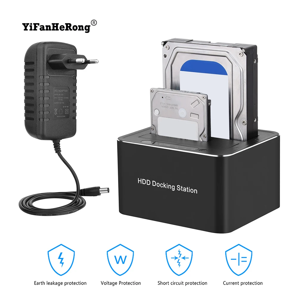 Sata A Usb 3.0 Dual Hdd Dock Dual Slot Hdd Docking Station Hard Disk 5Gbps Supporto Per Docking Station Hdd Clone Offline