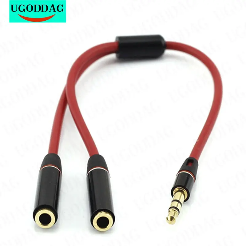 Splitter Cuffie Jack 3.5 Mm Audio Stereo Y-Splitter 2 Femmina A 1 Maschio Adattatore Cavo Microfono Spina Convertitore Per Auricolare