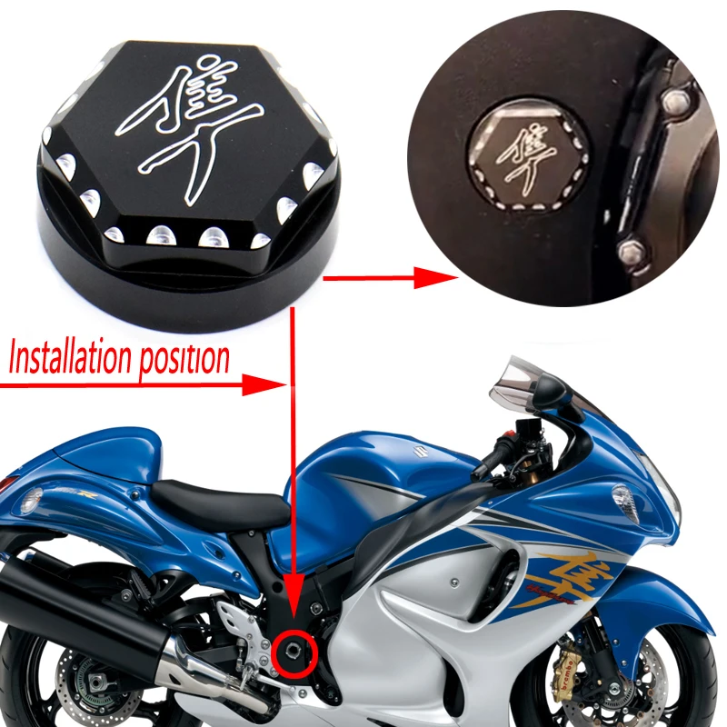 Per Suzuki Hayabusa 1999-2022 Moto Swingarm Bolt Frame Cover Accessori Protezione In Alluminio Hex Ball Cut Cap Protector