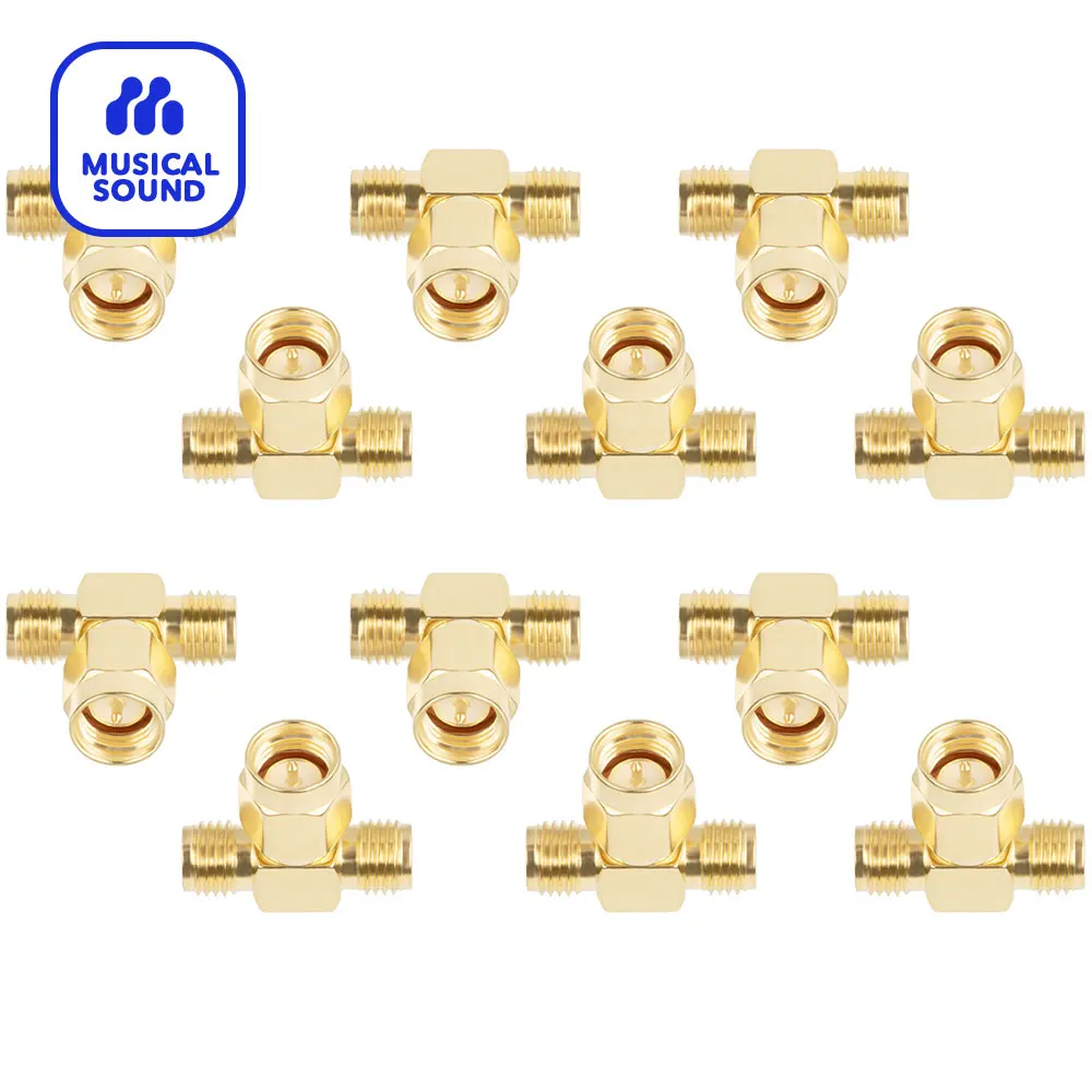 Adattatore Convertitore Antenna Splitter A 3 Vie Tipo Sma T Da 12 Pezzi Spine Convertitore Antenna Splitter A 3 Vie Tipo T