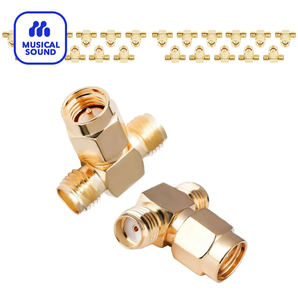 Sma Triple Tee Adapter Connector Splitter Rp-Sma Maschio A 2 Rpsma Femmina Triple T Adapter Convertitore Antenna Splitter A 3 Vie