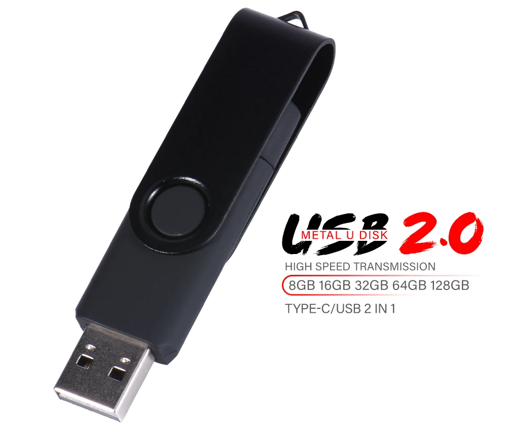 Jaster Pendrive Ad Alta Velocità 128Gb Type-C Memory Stick 64Gb Chiavetta Usb Girevole 32Gb Memory Stick Logo Personalizzato Gratuito 16Gb 8Gb