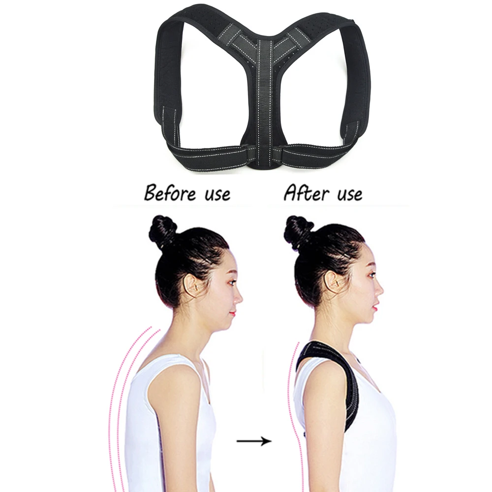 Adjustable Back Shoulder Posture Corrector Belt Orthotics Spine Support Bandage Home Office Sport Upper Back Neck Brace