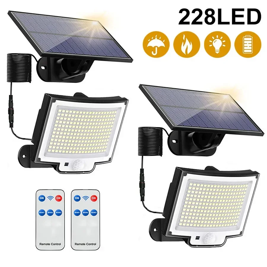 Luce Solare Per Esterni 228 Led Super Bright Motion Sensor Solar Strong Power Led Solar Garden Light Ip65 Solar Led Light Outdoor