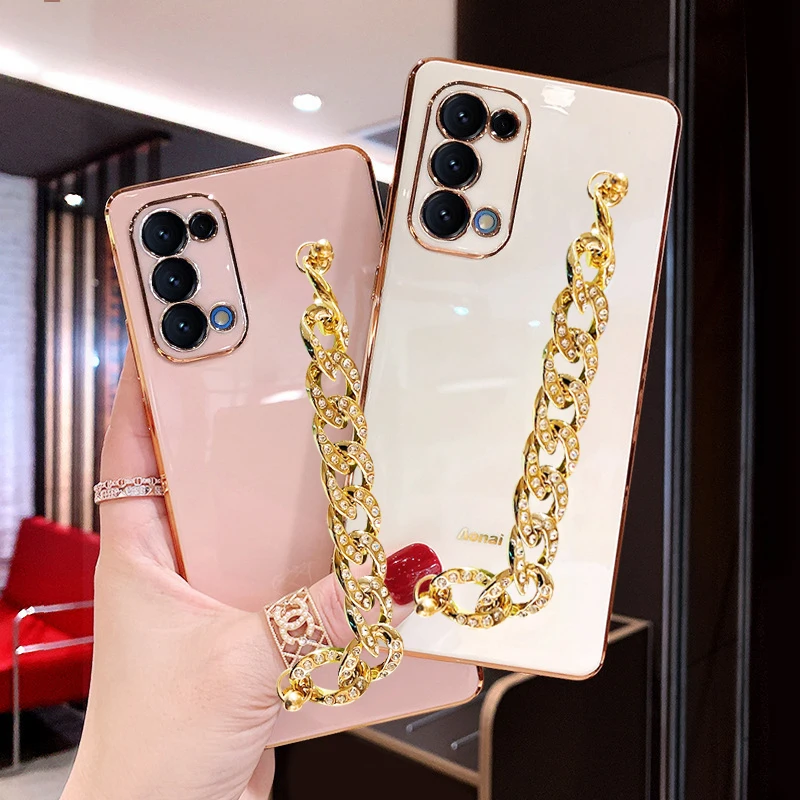 Custodia Per Telefono Per Xiaomi Redmi Note 10 Pro 10S Bling Diamond Gold Wristband Cover Redmi Note 11 Pro 11S Note 9 Pro 9S 8T Note12
