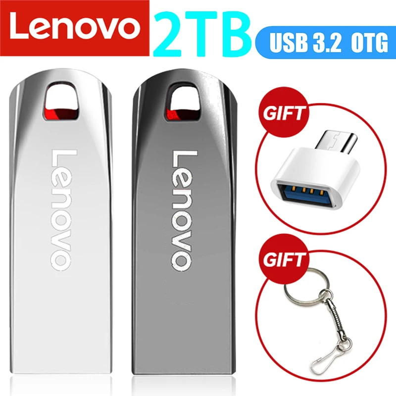 Lenovo Flash Drive 2Tb 1Tb 512Gb Usb 3.0 Chiavetta Usb Impermeabile Ad Alta Velocità Ssd Portatile 512Gb Pendrive In Metallo U Disk Memorie Usb