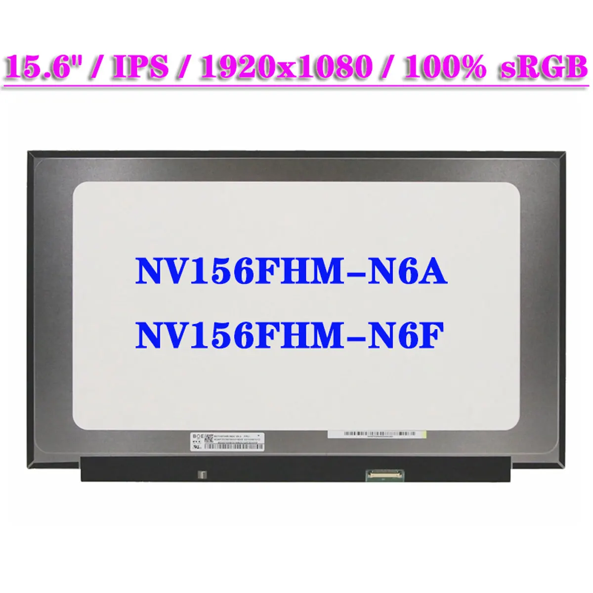 Nv156Fhm-N6A Nv156Fhm-N6F Per Lenovo Thinkbook 15 G2 G3 Thinkpad E15 Gen 2 Legion 5-15Imh05 5-15Arh05 S7-15 Schermo Lcd Per Laptop