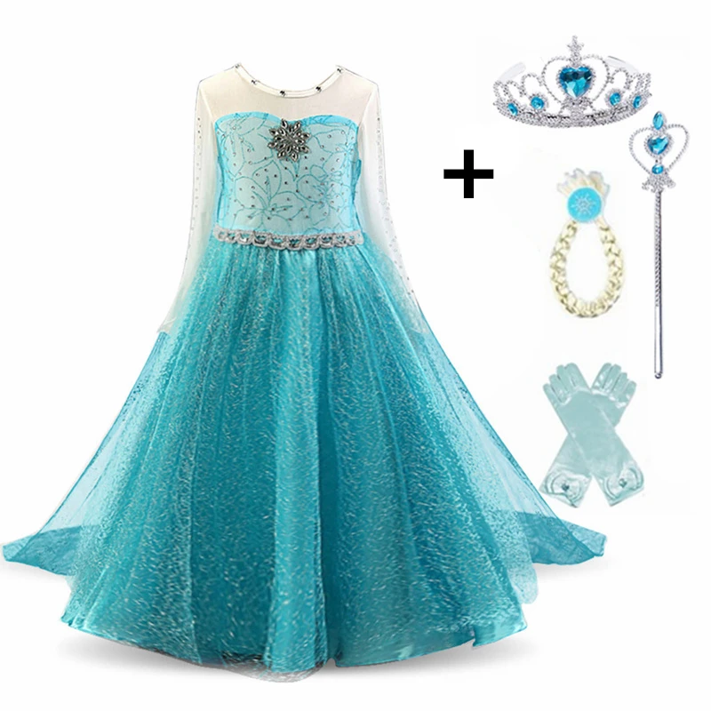 Cosplay Queen Elsa Abiti Elsa Elza Costumi Principessa Anna Dress For Girls Party Kids Girls Abbigliamento Elsa Set