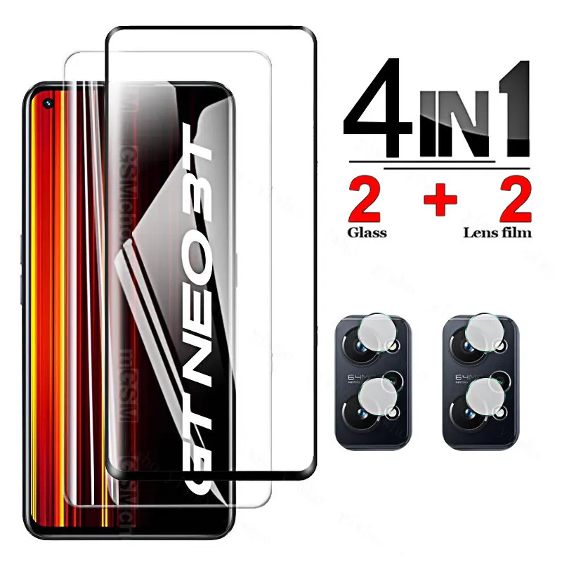4-In-1 Per Oppo Realme Gt Neo 3T Vetro Temperato Gt2 Explorer Master Screen Protector Per Realme Gt Neo 3 2 2T 3T Lente In Vetro