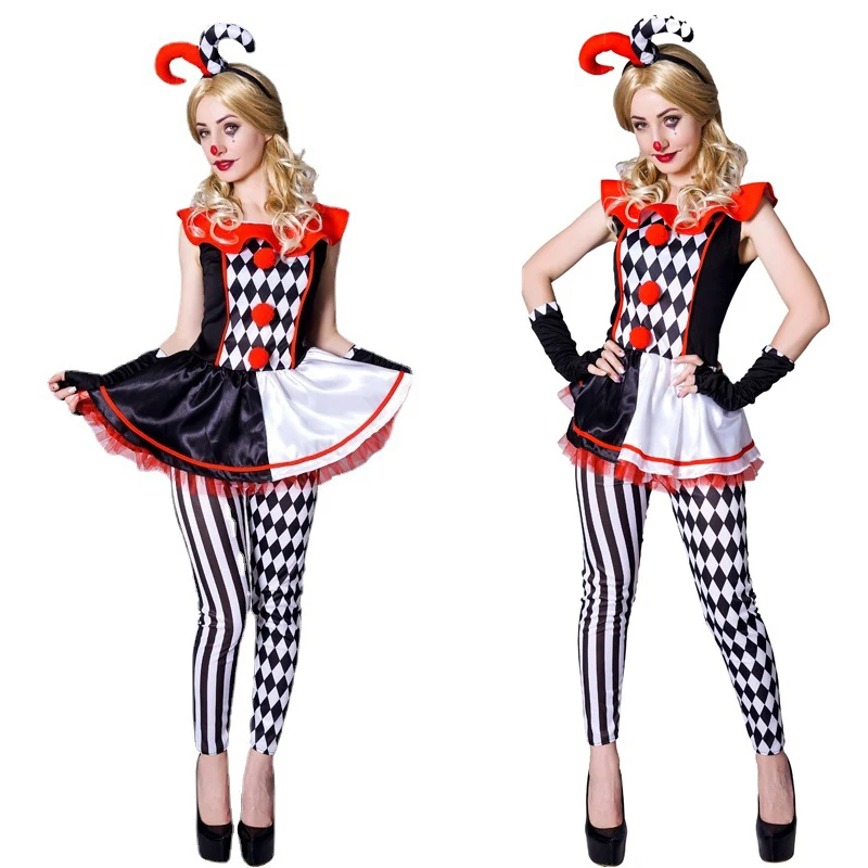 Donne Harley Harleyquinn Clown Monster Costume Halloween Joker Quinn Jack Napier Cosplay Fancy Dress