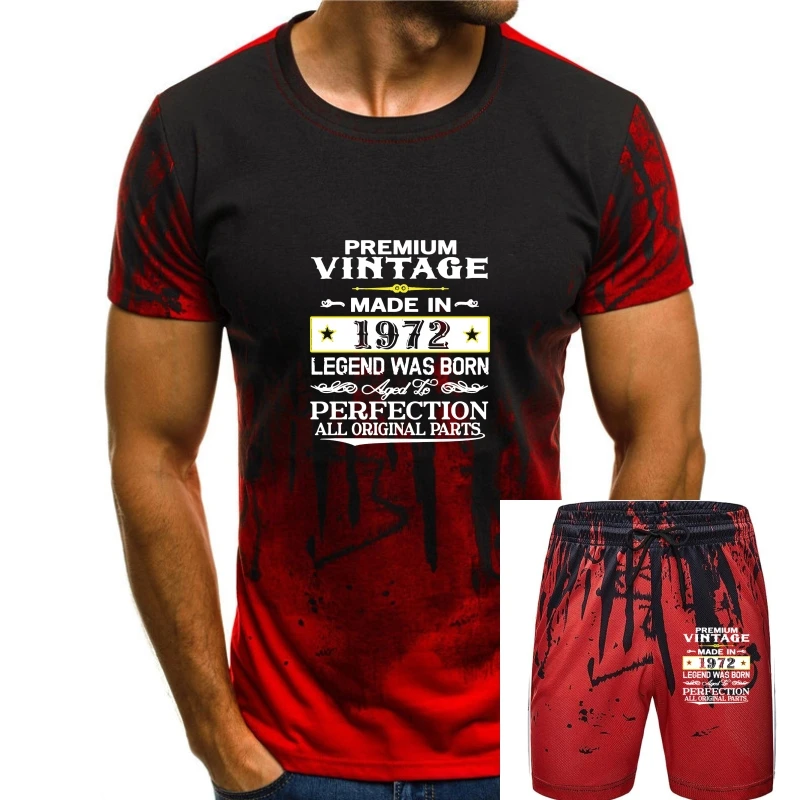Magliette Stile Made In 1972 Born 45Th Year Birthday Age Present Gift Tricolore Grey Hop Mens Simple Nice For Guys 034456