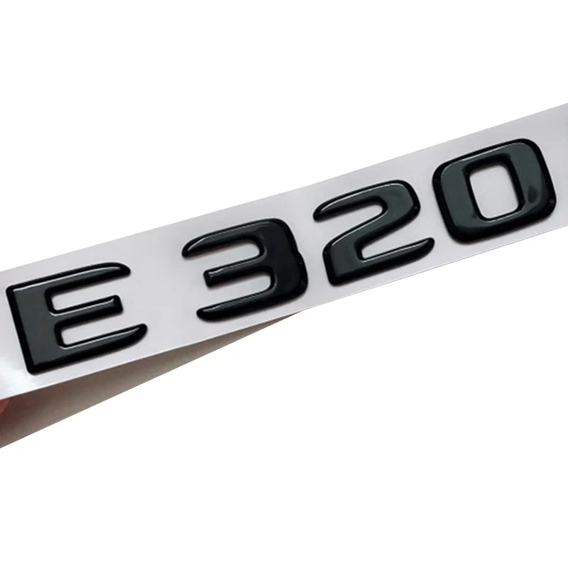 3D Abs Logo Nero E320 Lettere Distintivo Del Bagagliaio Dell'Auto 4 Logo Dell'Emblema Matic Per Mercedes Benz E320 W213 W212 W211 Accessori Adesivi