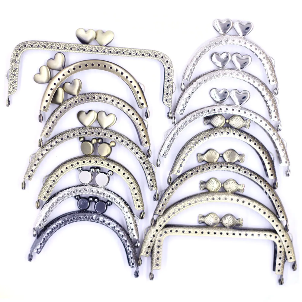 1Pc Kiss Clasp Lock Heart Fish Bear Head Arch Rettangolo Frame Clutch Portamonete Borsa Portafoglio Artigianale Fai Da Te Trovare 7.5-12.5Cm