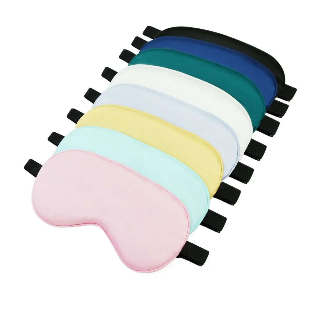 Eye Sleep Mask Eyepatch Striped Imitato Silk Eye Cover Travel Rilassante Sleeping Aid Blindfold Cartoon Sleeping Mask Eyepatch