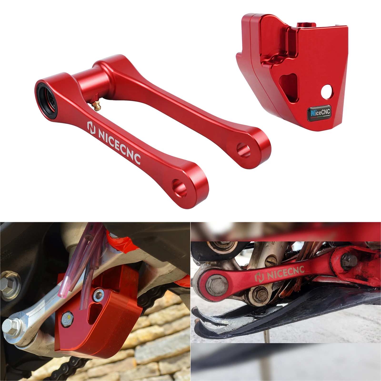 Nicecnc Moto Shock Linkage Guard & 1.25In/30Mm Kit Di Collegamento Di Abbassamento Per Beta Rr Rs 250 300 350 390 430 500 Xtrainer 300 15-23