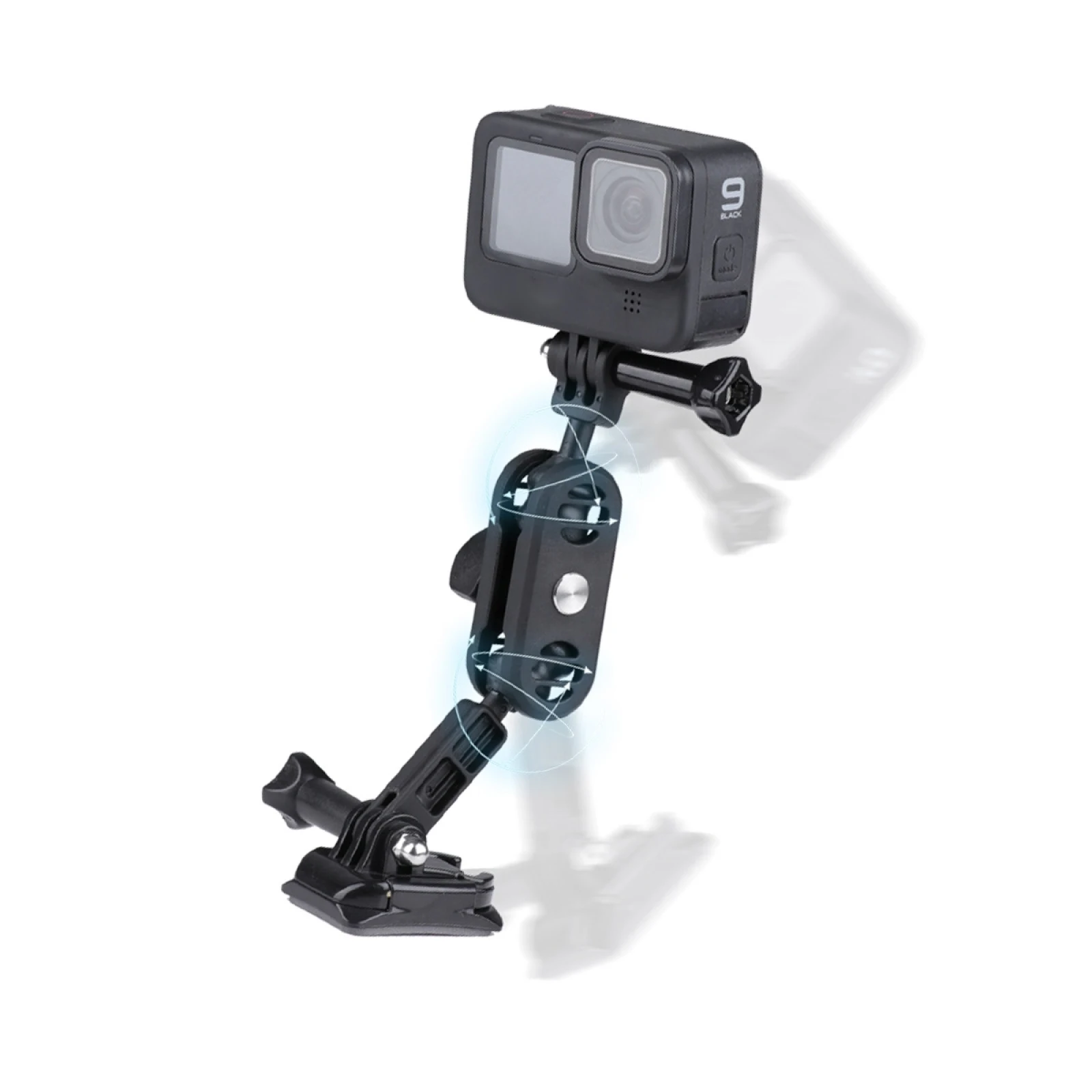 360 Pivot Magic Arm Motorcycle Helmet Mount Adapter Holder For Gopro / Dji Sports Action Cameras