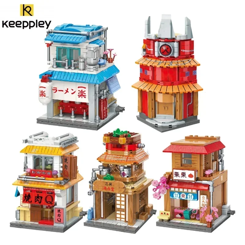 Keeppley Anime Naruto Restaurant Ichiraku Ramen Nove Code Fox House Shop Housing Building Blocks Giocattolo Regalo Di Compleanno