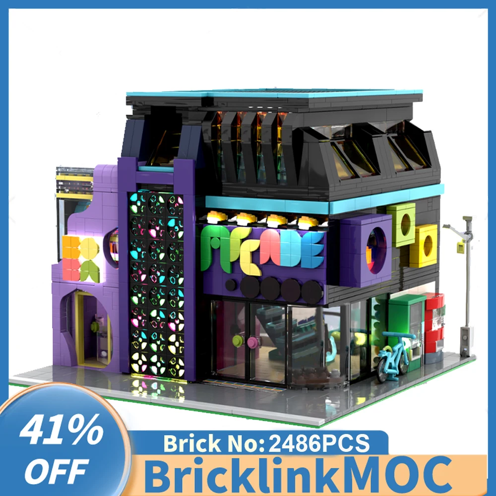 Nuovo 2486Pcs City Vendita Calda Street View Moc Modular Bowling Alley Biliardo E Boba Shop Idee Creative Blocco Regalo Giocattolo Per Bambini