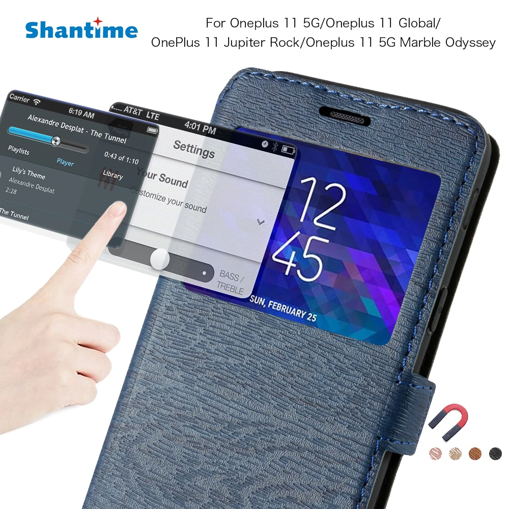Custodia Per Telefono In Pu Per Oneplus 11 5G Flip Case Per Oneplus 11 Global 11 Jupiter Rock View Window Book Case Cover Posteriore In Silicone Tpu