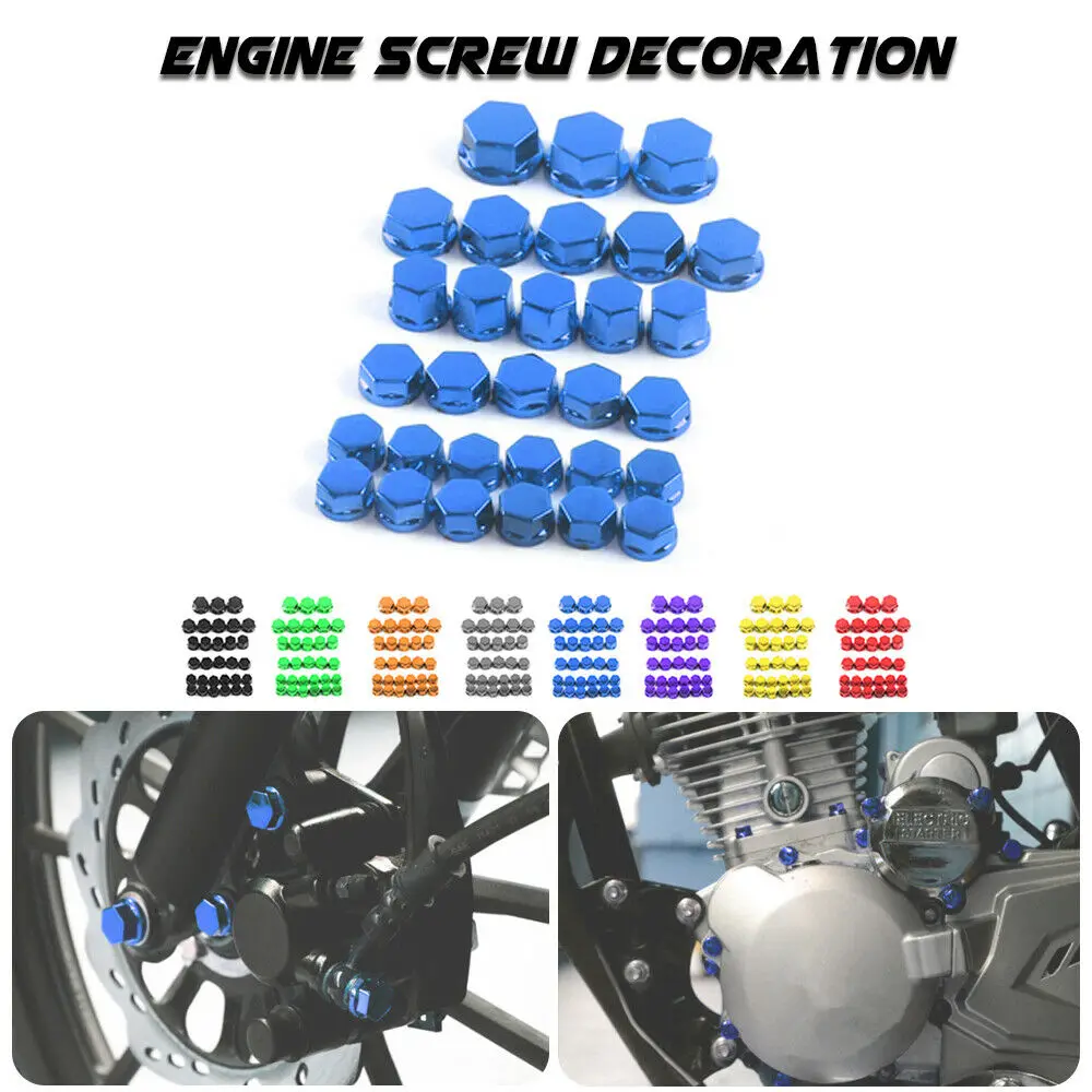 Hot Sale 30Pcs/Lot Motorbike Screw Nut Bolt Cap Cover Motorcycle Screw Nut Cover Cap Decoration Car Styling
