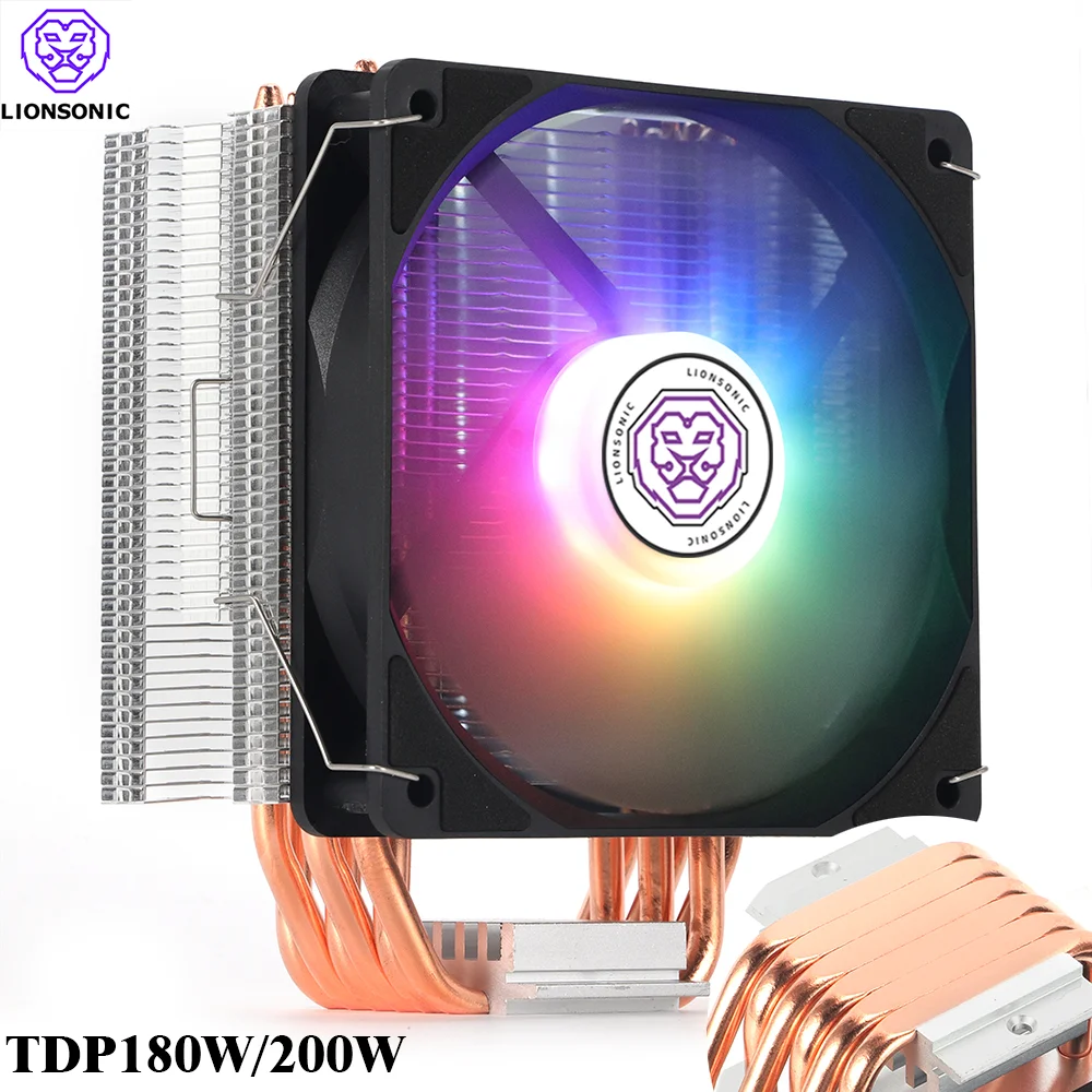 6 Tubi Di Calore Cpu Cooler Pwm 4 Pin 120Mm Rgb Pc Fan Quiet Intel Lga 1700 1200 1150 1155 1356 2011 X79 X99 Amd Am4 Cpu Ventola Di Raffreddamento