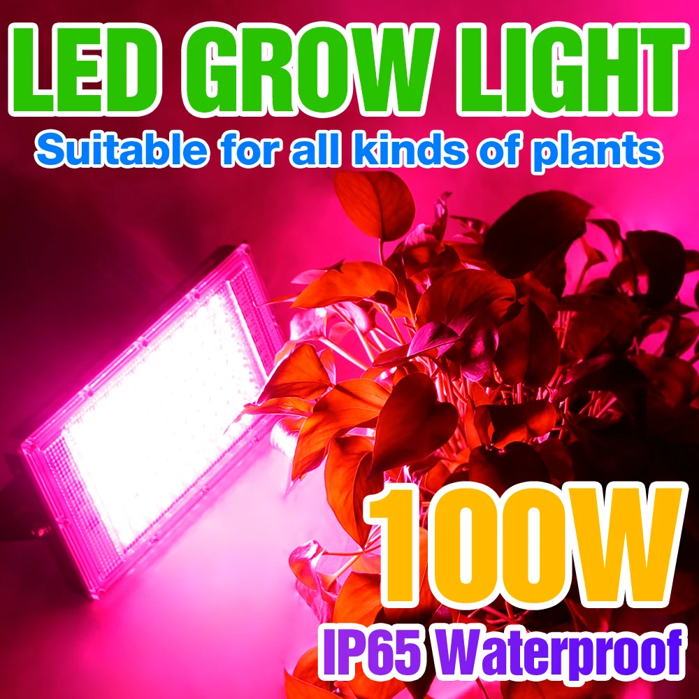 Led Grow Light Serra Phyto Lamp Plant Flood Lights Impermeabile 100W Lampade Idroponiche Per Indoor Flower Seedling Grow Tent