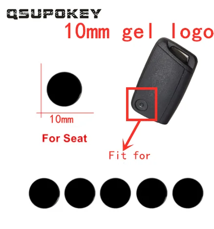 Qsupokey 50Pcs 10Mm Car Key Shell Sticker Logo Per Vw Bmw Seat 10Mm Remote Keys