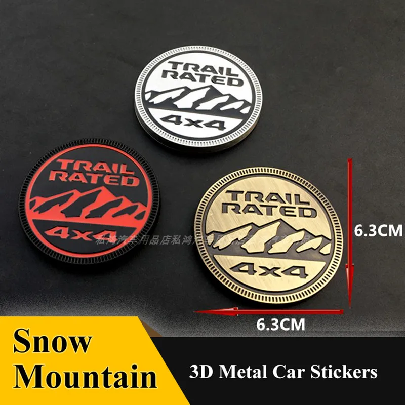 3D Metal Emblem 4 X4 Trail Rated Badge High Country Logo Stickers Per Jeep Wrangler Patriot Car Styling Car Stickers Accessori