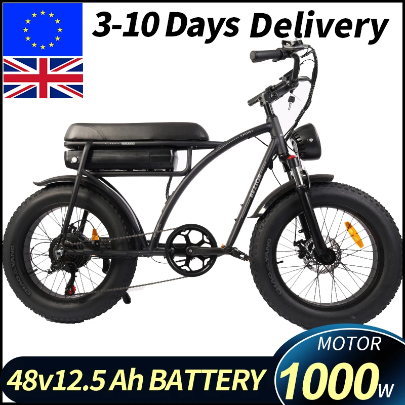 Bezior Xf001 Plus Bici Elettrica 20X4.0 Pneumatici Grassi 12.5/17.5Ah 48V 1000W 45 Km/H E-Bike Mountain Bike Doppio Freno Idraulico