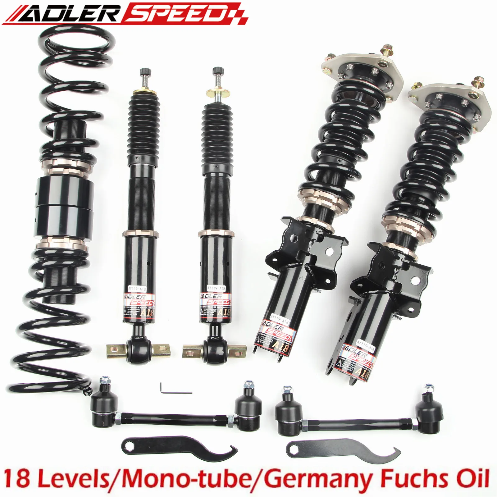 Adlerspeed Smorzamento A 18 Vie Regola La Sospensione Coilovers Per Mustang 15-21 Ecoboost Gt V6 V8