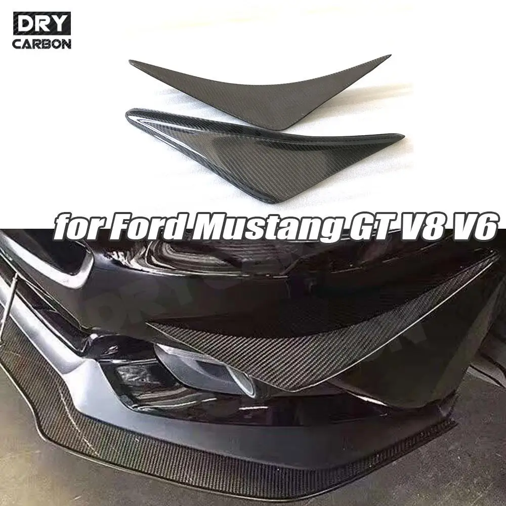 In Fibra Di Carbonio Paraurti Anteriore Splitter Grembiuli Laterali Ali Ali Ali Ali Bodykit Auto Per Ford Mustang Gt V8 V6 Gt350 2015 2016 2017 2018