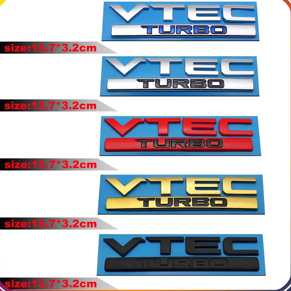 1X Accessori Per Honda Civic 10Th K20 Vtec Turbo Emblem Tail Letter Decal Adesivo Per Auto In Abs Di Alta Qualità