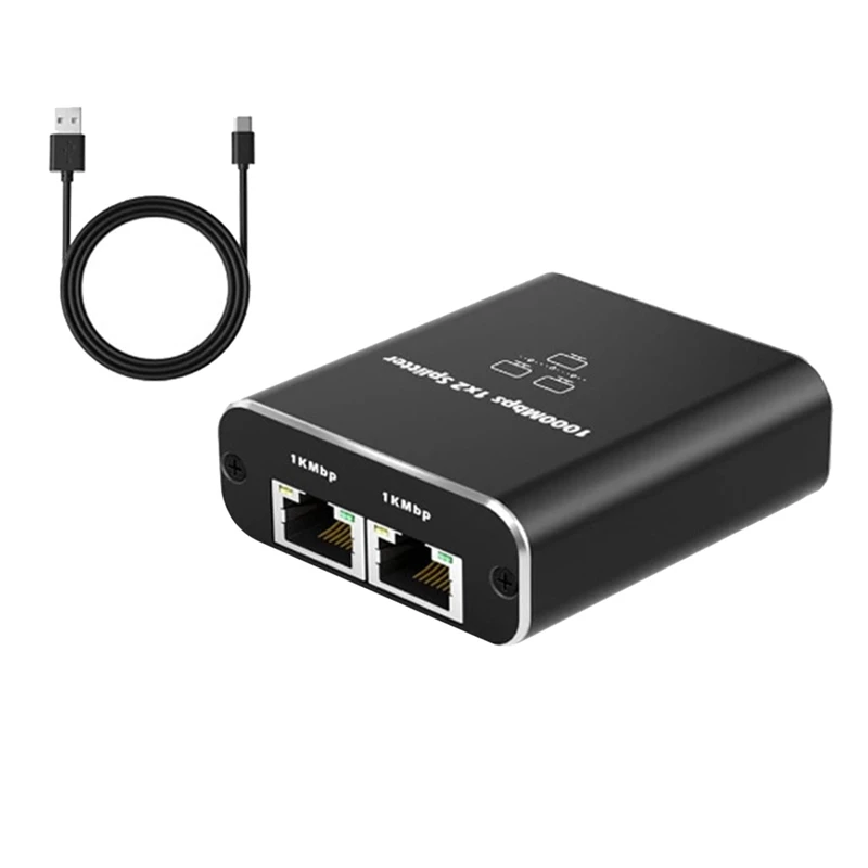 Splitter Di Rete Da 1000Mbps Splitter Ethernet Per 2 Pc Laptop Network Rj45 Splitter 1 In 2 Out Gigabite Ethernet Splitter Durevole