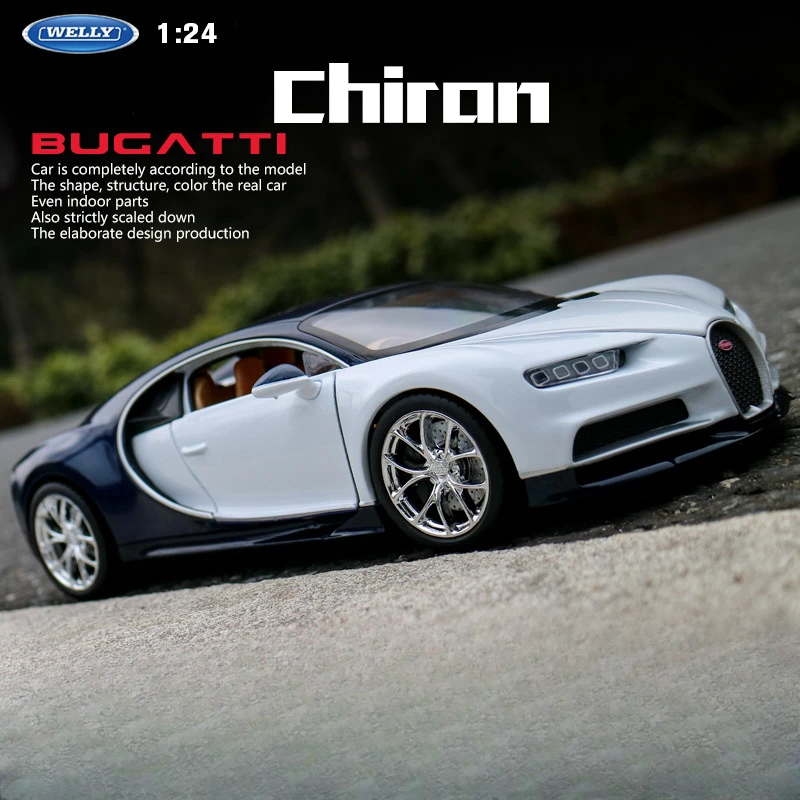 Welly Diecast 1:24 Bugatti Chiron Supercar Model Metal Vehicles Toys Colletive Simualation Miniature Voiture Regalo Di Compleanno Dell'Uomo