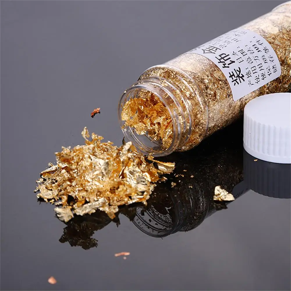 1/2/3Pcs Food Grade Shiny Gold Foil Schabin Flakes 24K Gold Silver Rose Gold Leaf Decorativo Cake Dessert Kitchen Supplies